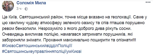 У київському парку пиляють дерева: у соцмережі обурені