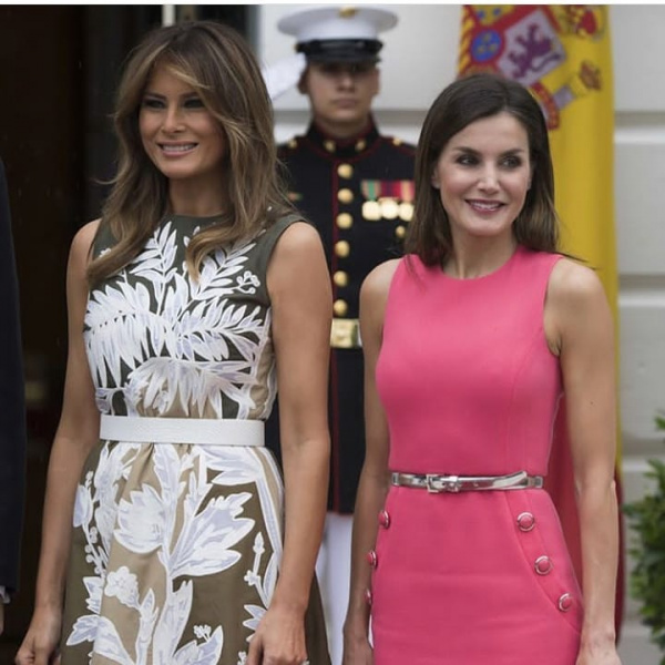 Мелания Трамп поразила роскошным платьем на встрече с королем и королевой Испании