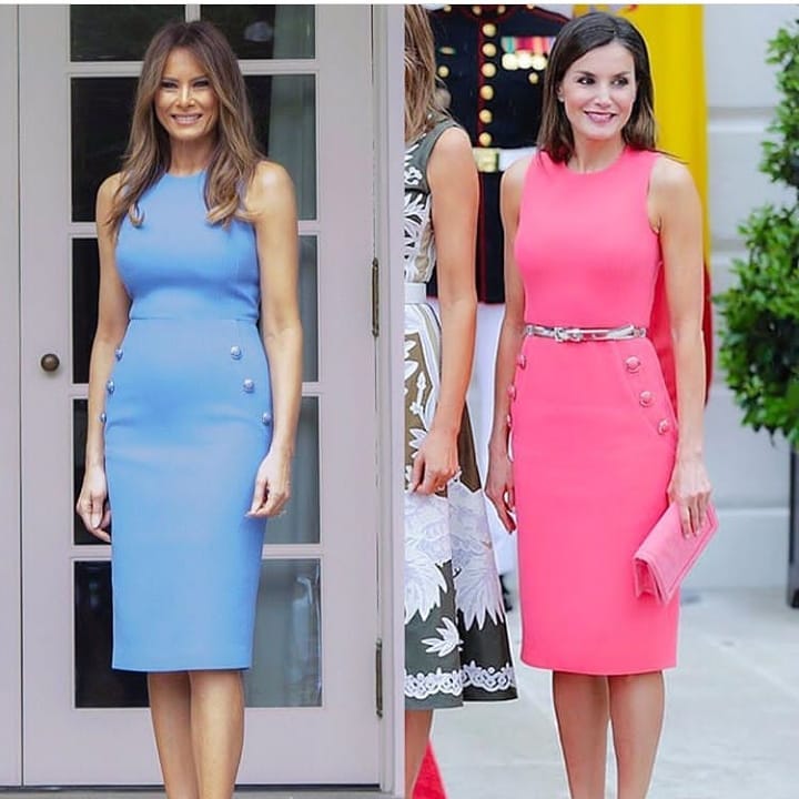 Мелания Трамп поразила роскошным платьем на встрече с королем и королевой Испании