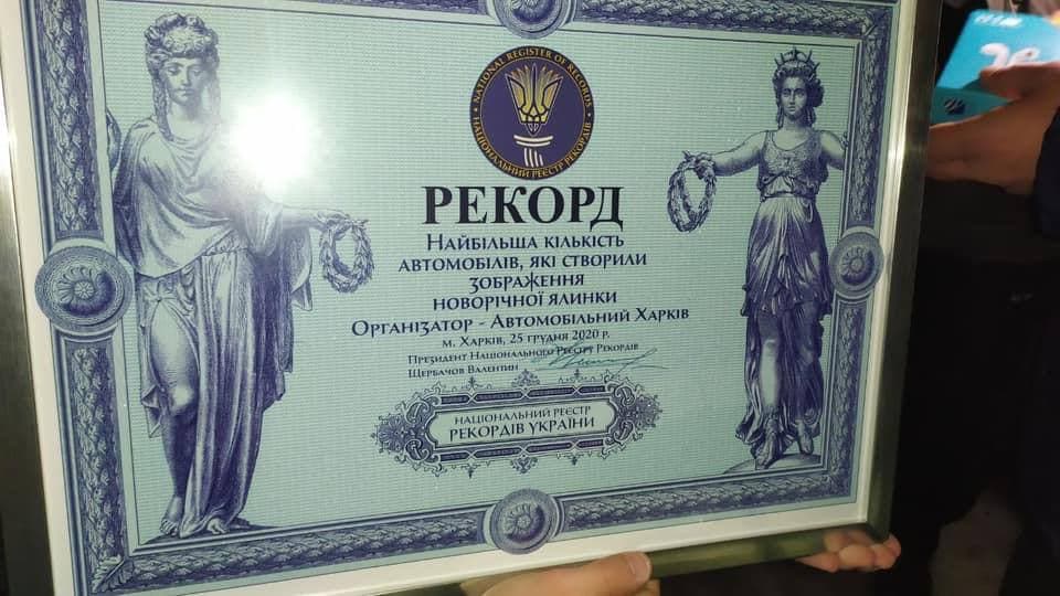 В Харькове засияла елка из авто рекордных размеров (фото, видео)