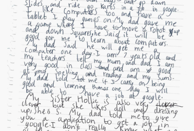 Семилетняя девочка отправила "резюме" в Google и получила ответ от директора