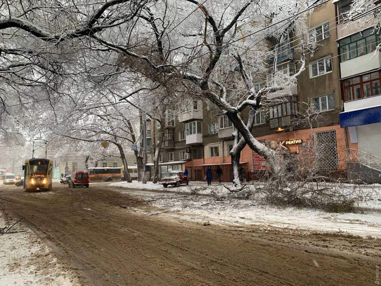 Одессу снова засыпало снегом: город парализован
