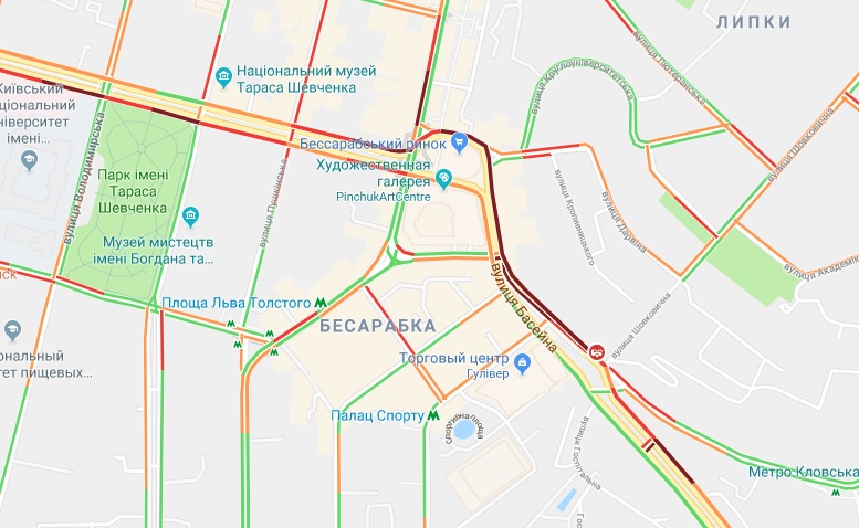 Киев парализовали пробки: где затруднено движение (карта)