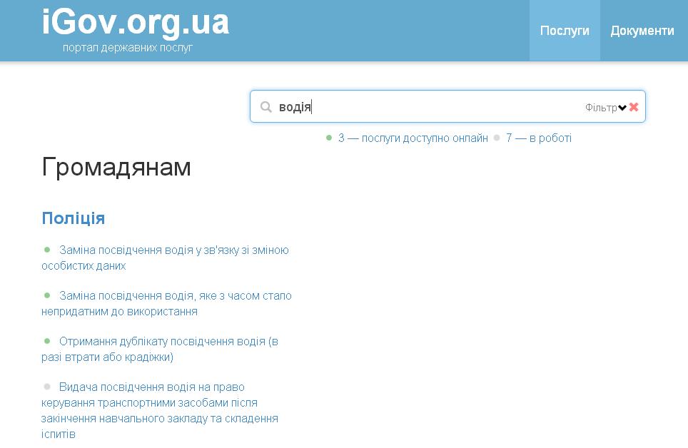 Украинцы могут менять водительские права через интернет