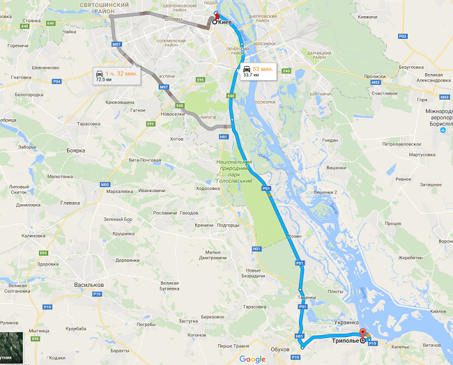 Село Триполье: Как добраться