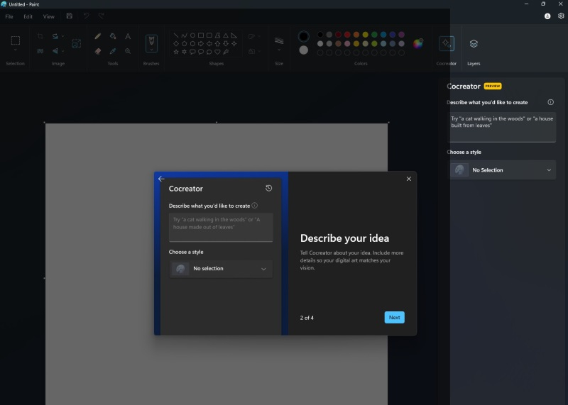 Microsoft добавила в Paint возможность рисовать картинки по текстовому описанию
