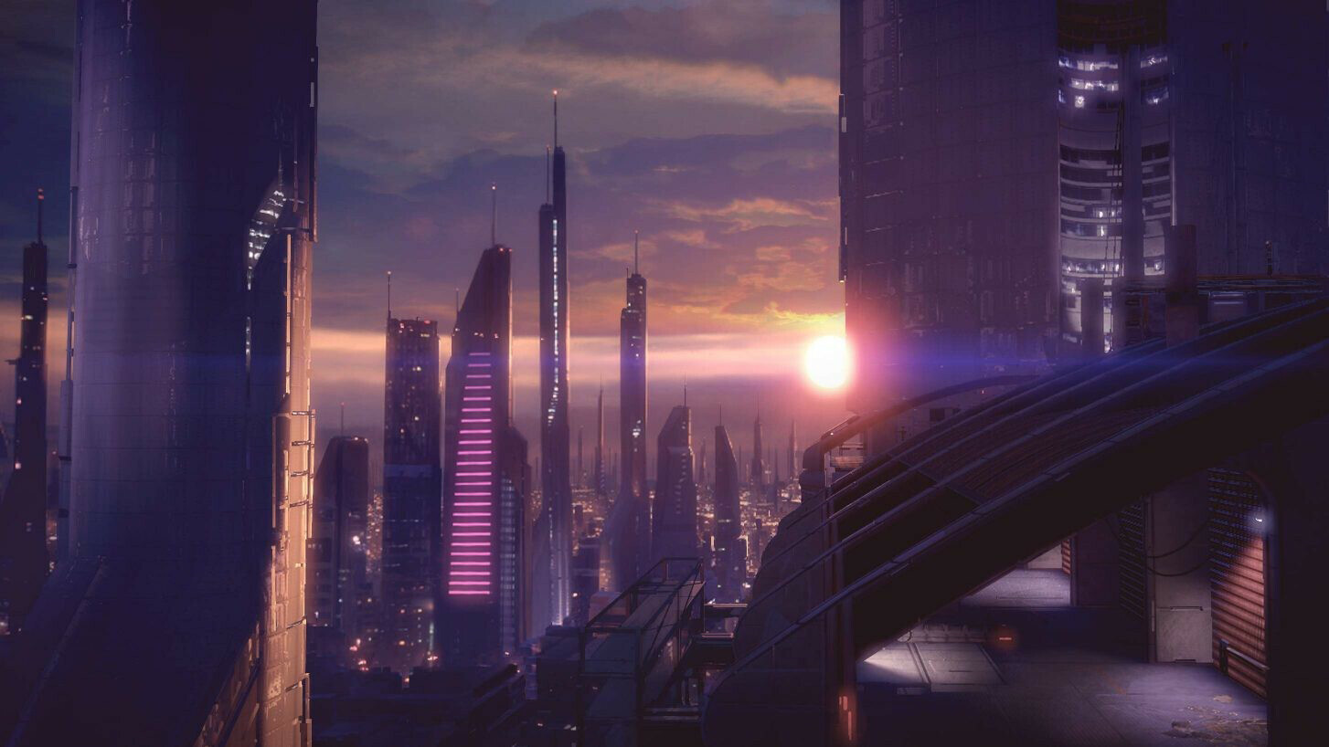 Футуристичне місто у грі Mass Effect 2 (скриншот із гри)