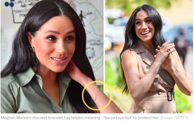 На браслете Меган Маркл увидели тайный символ: что он означает