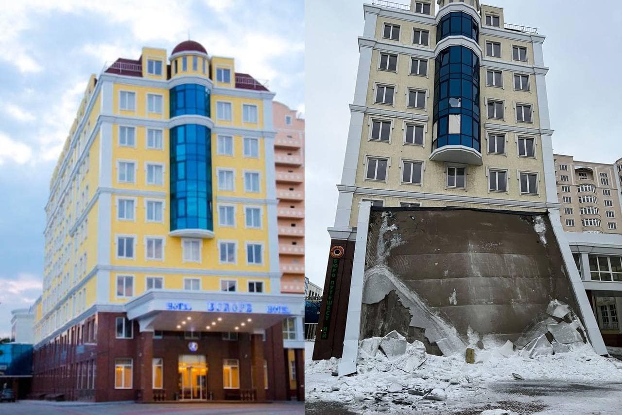 В Донецке разваливается известный отель. Смотрите на фото, что от него осталось