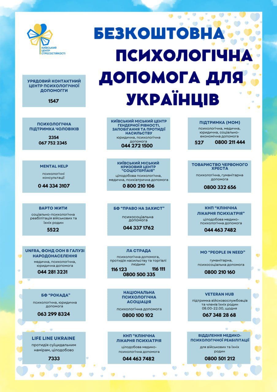 Киевлянам рассказали, где можно получить бесплатную психологическую помощь