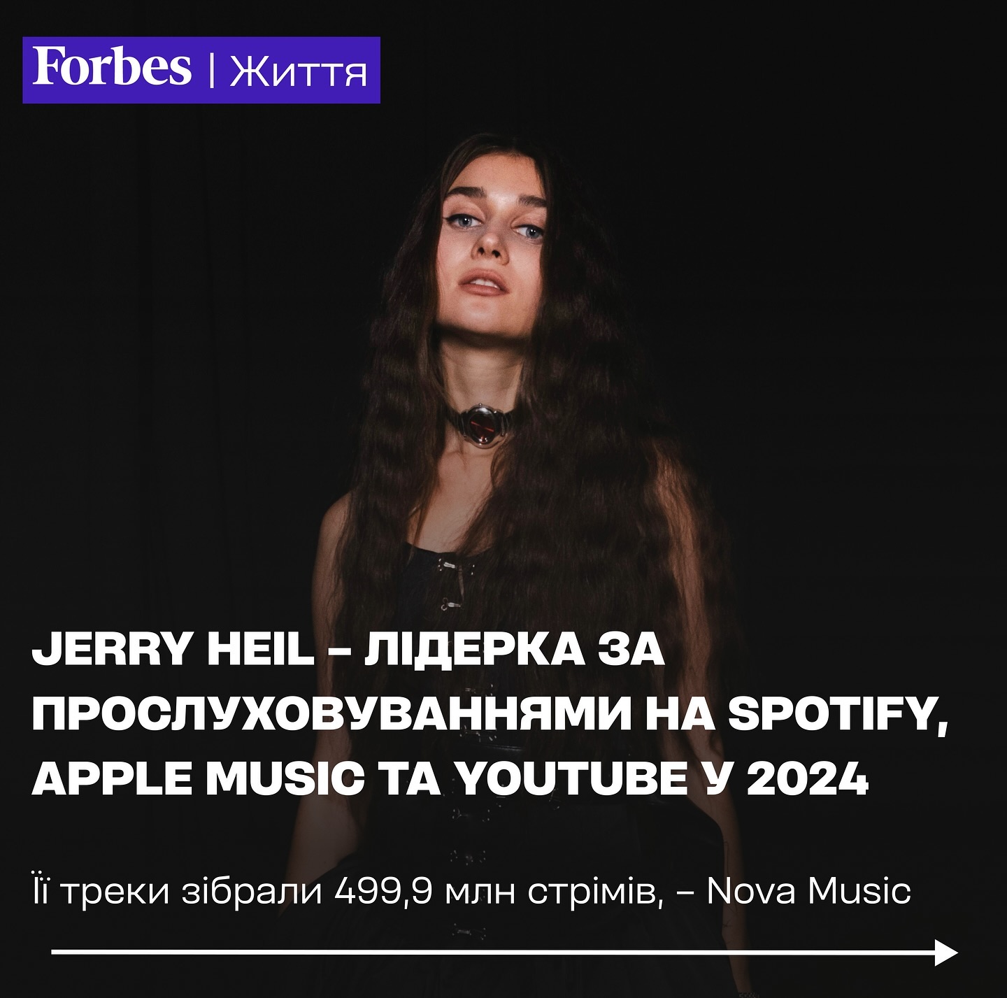 Какая украинская певица стала самой популярной на Spotify, Apple Music и YouTube в 2024 году