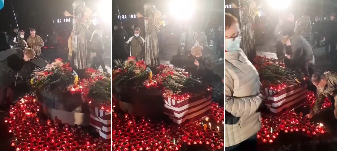 У Києві дідусь їв хліб з меморіалу пам'яті жертв Голодомору (відео)