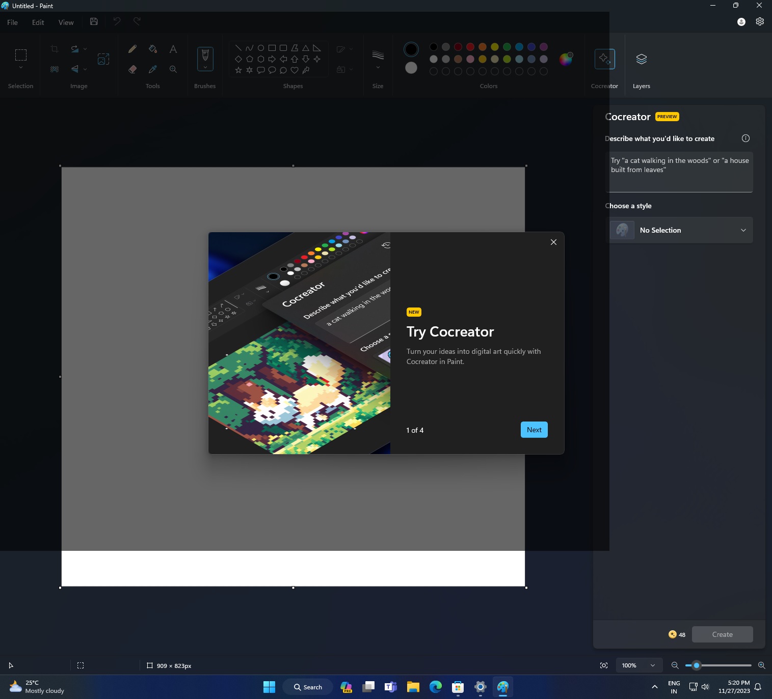Microsoft добавила в Paint возможность рисовать картинки по текстовому описанию