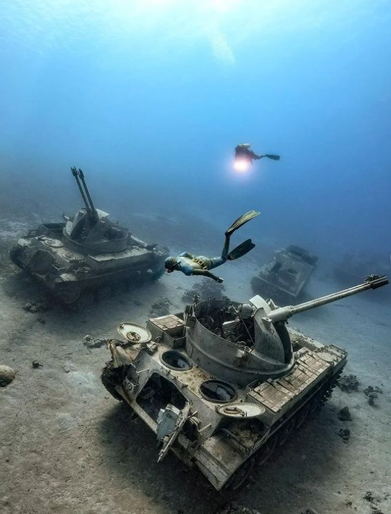 Танки і бойові машини на морському дні. Ось як виглядає підводний військовий музей (фото)