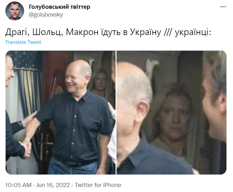 Капітулював кілька разів: мережа вибухнула мемами про візит Шольца, Макрона і Драгі до Києва