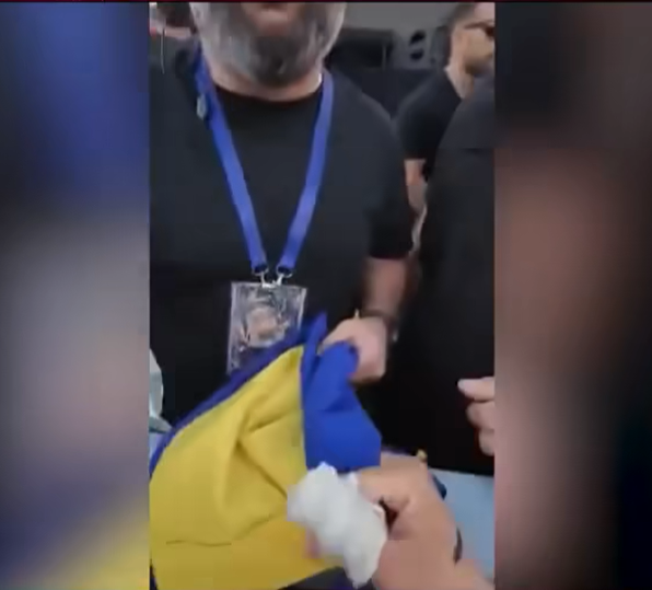 В Грузии фанатке не дали развернуть флаг Украины на концерте Imagine Dragons (видео)