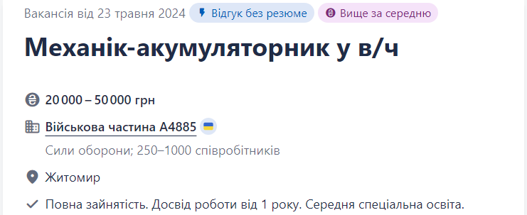 Топ-10 свіжих вакансій для військовозобов'язаних: хто потрібен армії і які зарплати