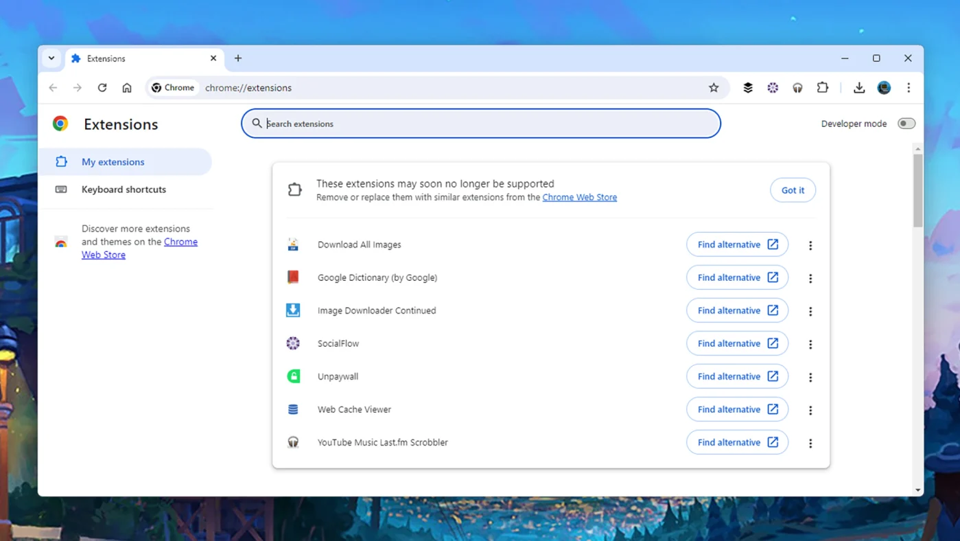 Google може вимкнути деякі ваші розширення в Chrome: деталі