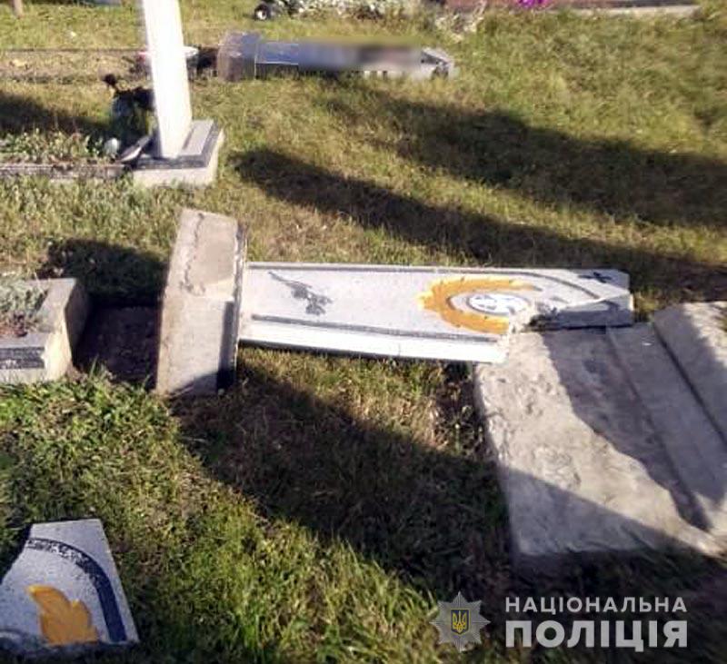 Під Полтавою діти розгромили кладовище (фото)