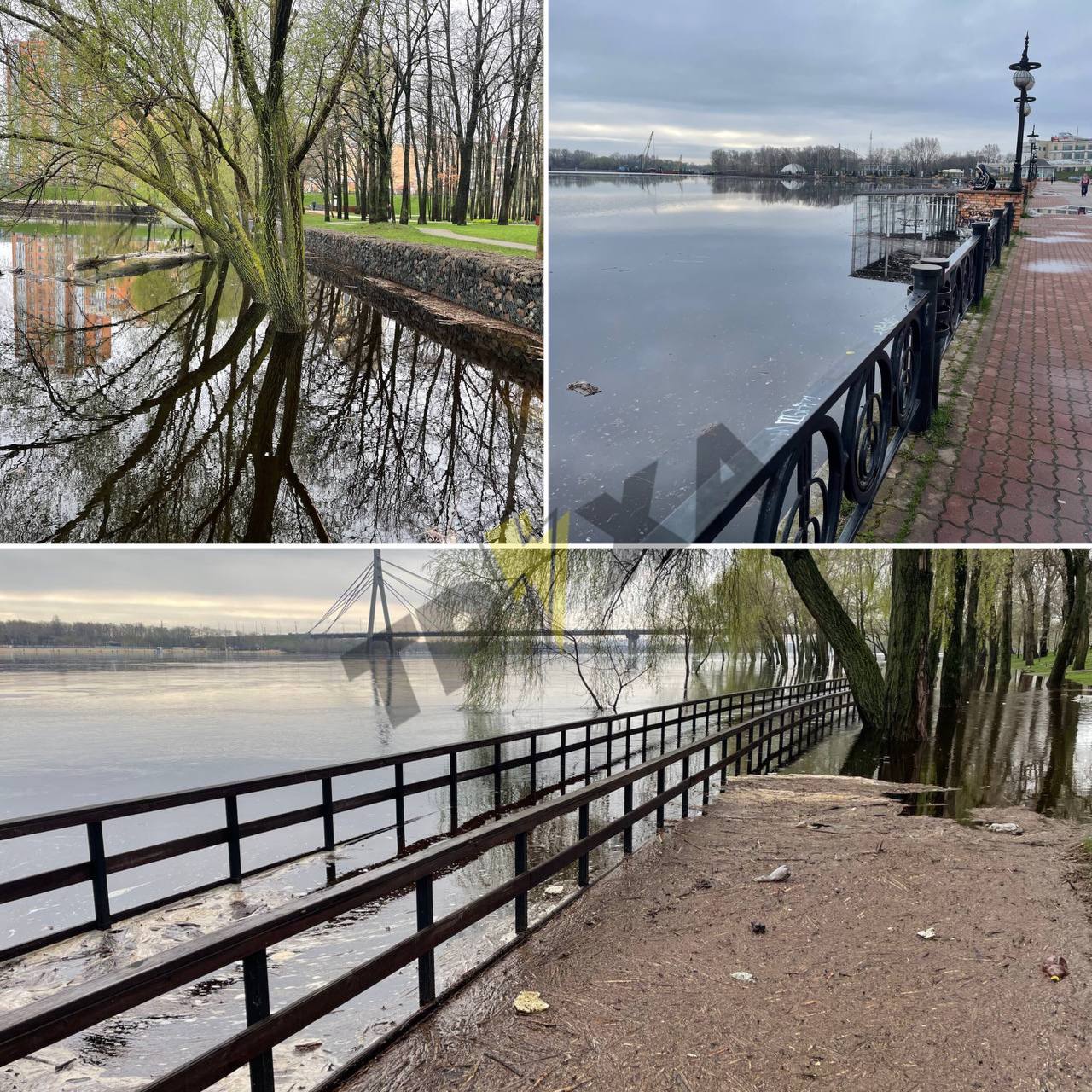 У Києві катастрофічно піднімається вода: Дніпро виходить із берегів (фото)